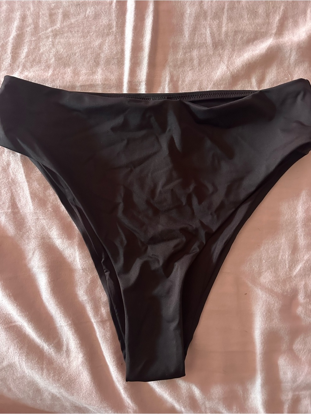 SKIMS Recycled Swim Mid Waist Bottoms in Onyx Black Size M New
